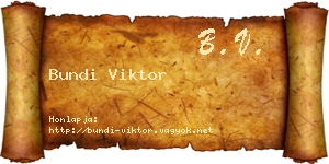 Bundi Viktor névjegykártya